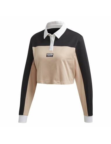 Polo à manches courtes femme Adidas Originals Cropped Femme Noir