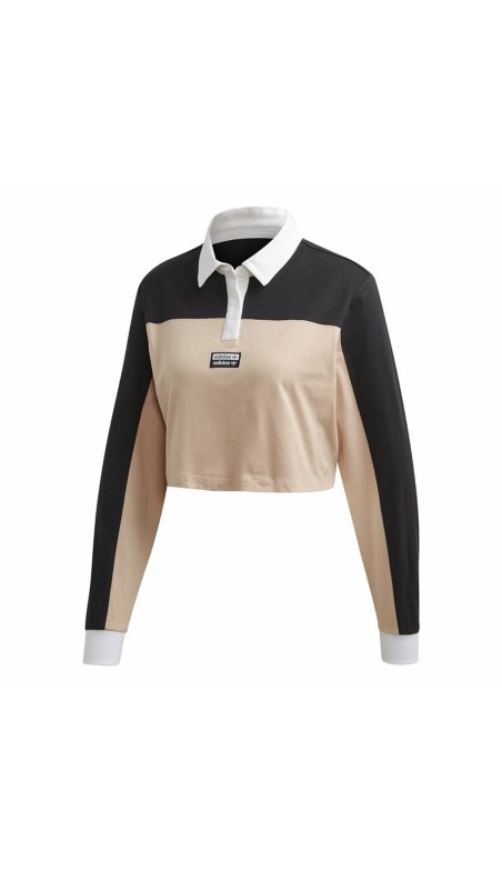 Polo à manches courtes femme Adidas Originals Cropped Femme Noir