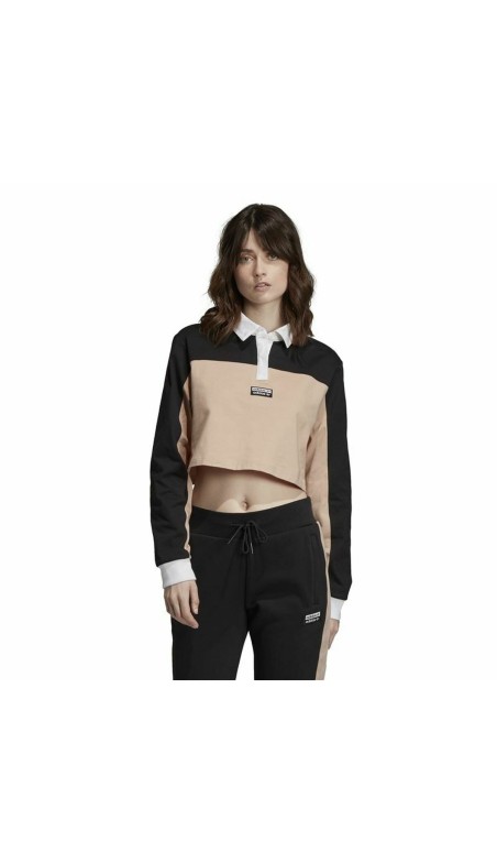 Polo à manches courtes femme Adidas Originals Cropped Femme Noir