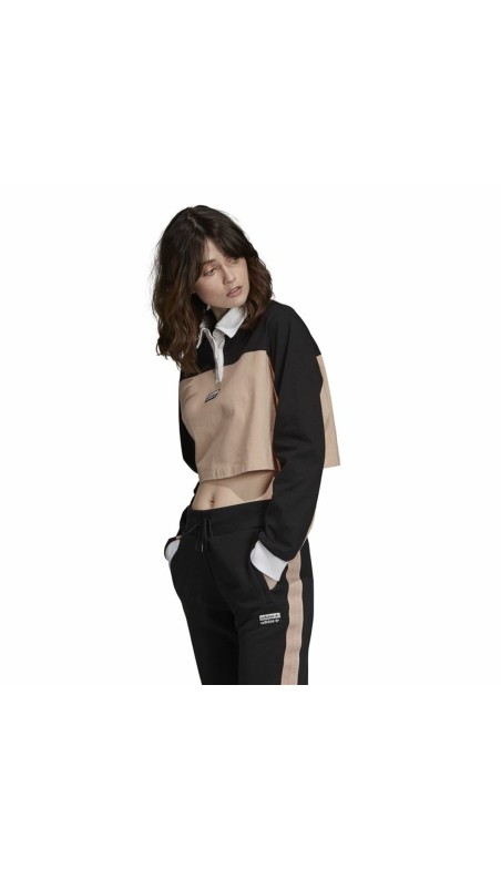 Polo à manches courtes femme Adidas Originals Cropped Femme Noir