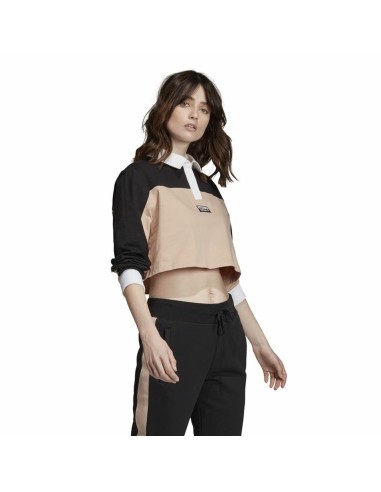 Polo à manches courtes femme Adidas Originals Cropped Femme Noir