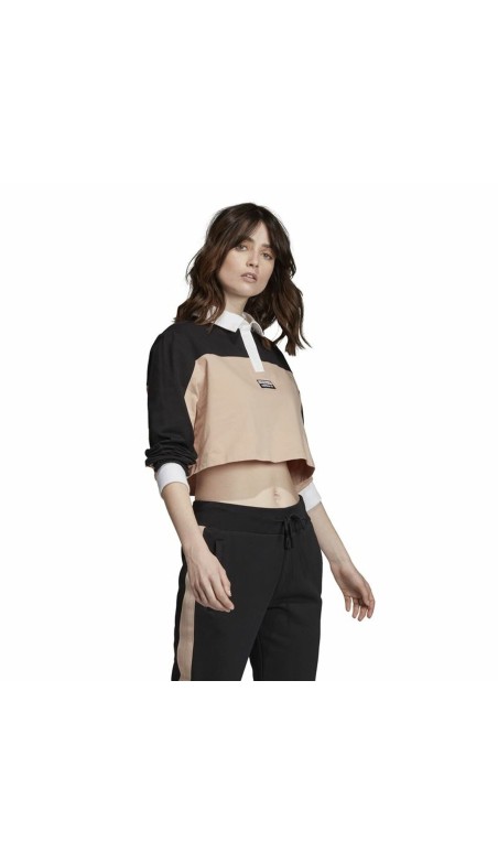 Polo à manches courtes femme Adidas Originals Cropped Femme Noir