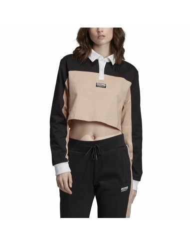 Polo à manches courtes femme Adidas Originals Cropped Femme Noir