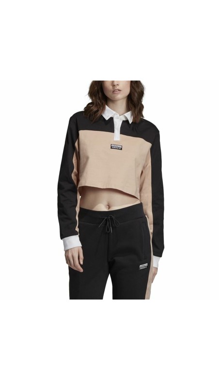 Polo à manches courtes femme Adidas Originals Cropped Femme Noir