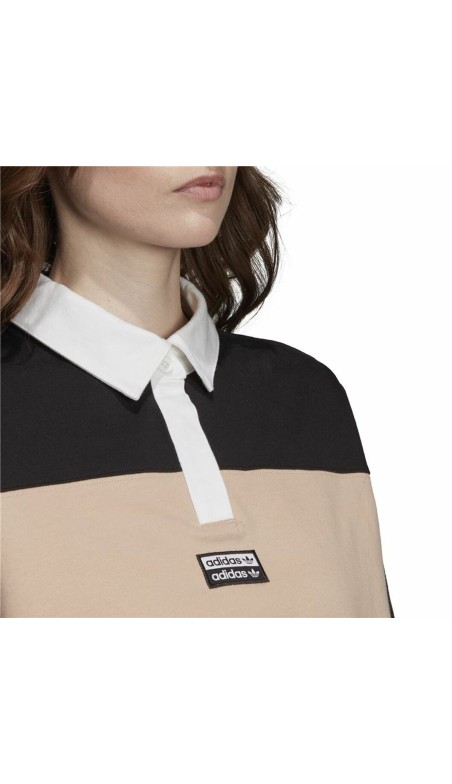 Polo à manches courtes femme Adidas Originals Cropped Femme Noir