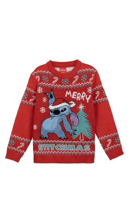Pull unisex Stitch Rouge 8 Ans