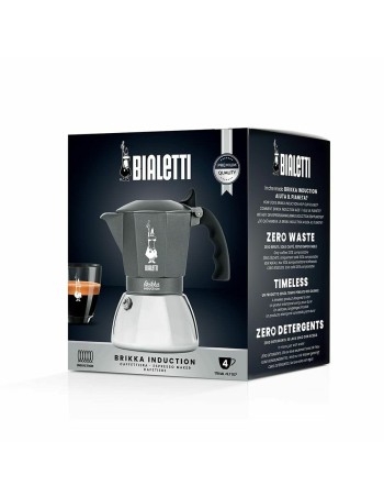 Italienische Kaffeemaschine Bialetti Brikka Silberfarben Aluminium 2