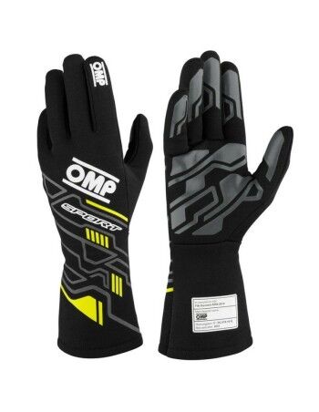 Guanti Karting OMP MY2025 Giallo Nero FIA 8856-2018