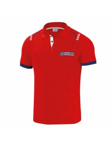 Polo de Manga Corta Hombre Sparco Martini Racing Rojo (Talla M)