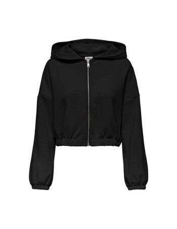 Chaqueta Only Onlscarlett Ls Elastic Zip Hood Swt Noos Negro