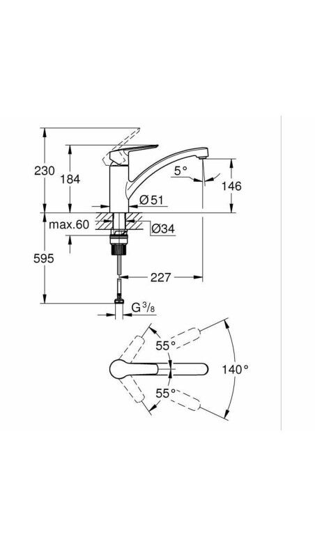 Mischbatterie Grohe Start 324412432