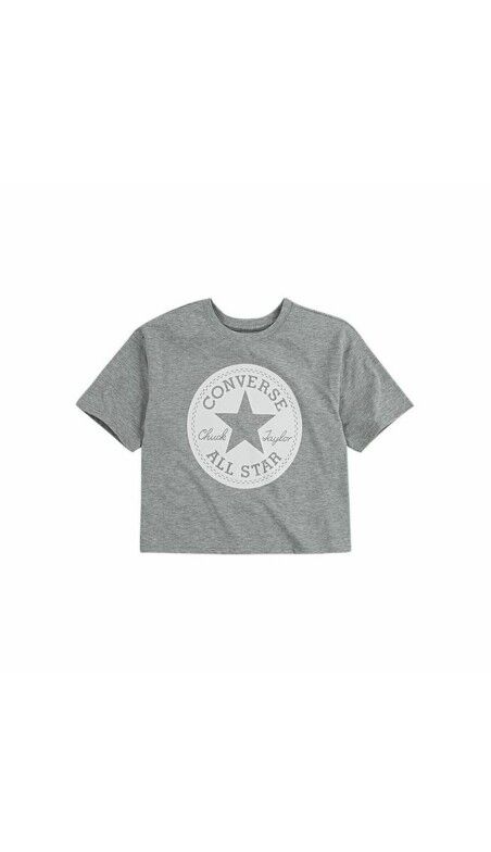 Maglia a Maniche Corte per Bambini Converse  Chuck Patch Boxy Grigio