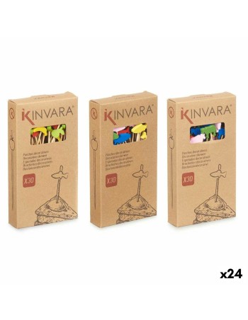 Ensemble de brochettes pour barbecue Kinvara Bambou Brochette Décoré (24 Unités)