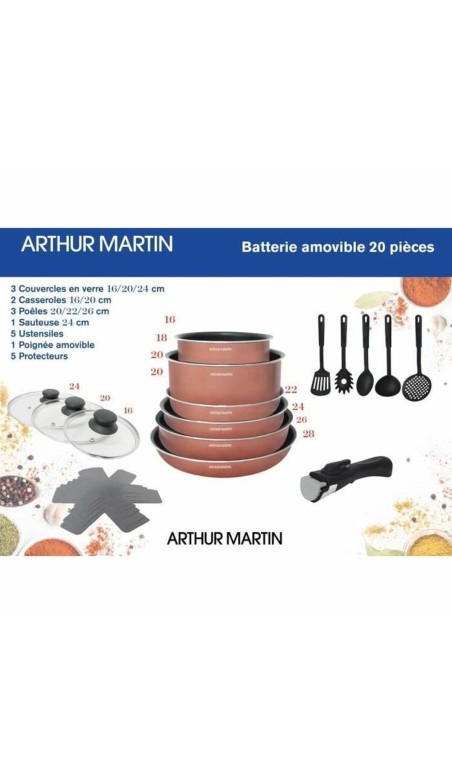 Batterie de Cuisine Arthur Martin   20 Pièces