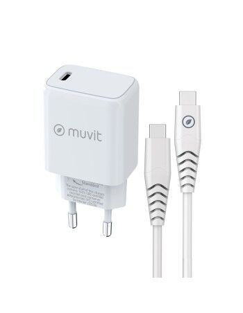 Chargeur Mural + Câble USB-C Muvit for Change Blanc