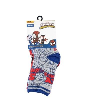 Meias Spidey Azul 23-26 5 pares