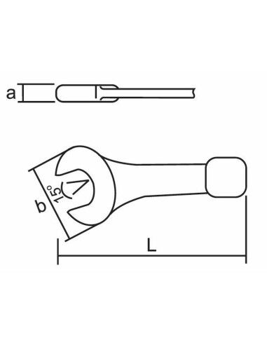 Chave fixa de boca KUKKO 24 mm