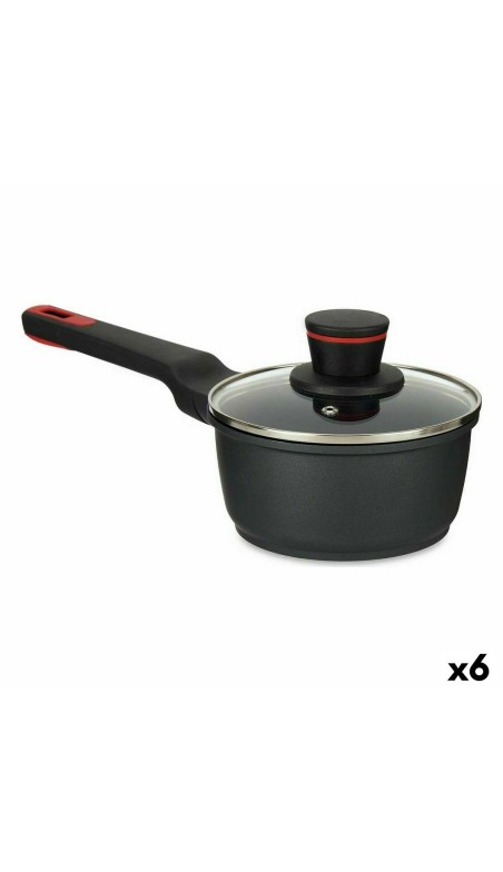 Casserole avec couvercle Kinvara Noir Métal Aluminium Bakélite Aluminium fondu Ø 16 cm 17,1 x 14 x 35,2 cm (6 Unités)