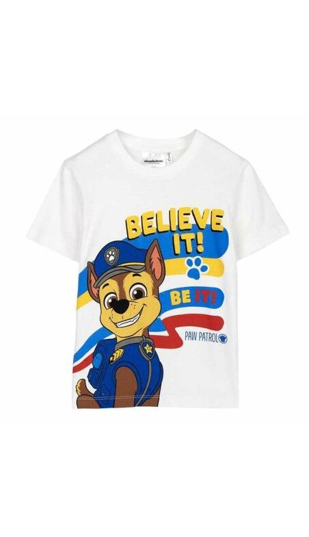 Camiseta de Manga Corta Niño The Paw Patrol Blanco