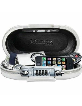 Coffre-Fort Portable avec Câble de Sécurité Master Lock 5900EURDWHT Blanc ABS 700 ml 6 x 12,9 x 24 cm