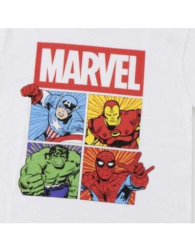 T shirt à manches courtes Enfant Marvel Blanc
