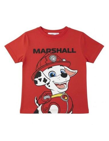 Maglia a Maniche Corte per Bambini The Paw Patrol Rosso