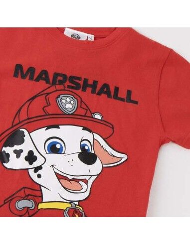 Camisola de Manga Curta Infantil The Paw Patrol Vermelho