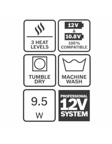 Veste de travail BOSCH GHH 12 Noir M (M)