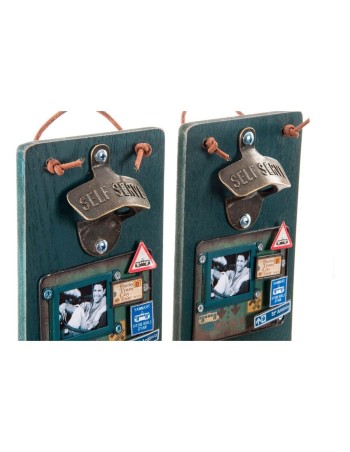 Flesopener DKD Home Decor Self Serve Hout Metaal (2 pcs) (26 x 12 x 9 cm) 2