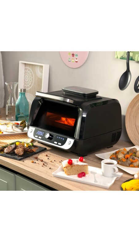 Friteuse à Air avec Gril, Accessoires et Livre de Recettes InnovaGoods Fryinn 12-in-1 6000 Noir Acier 3400 W 6 L