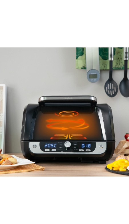 Friteuse à Air avec Gril, Accessoires et Livre de Recettes InnovaGoods Fryinn 12-in-1 6000 Noir Acier 3400 W 6 L