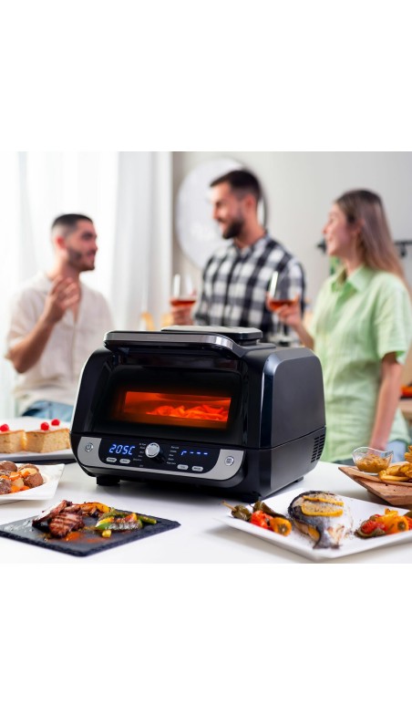 Friteuse à Air avec Gril, Accessoires et Livre de Recettes InnovaGoods Fryinn 12-in-1 6000 Noir Acier 3400 W 6 L