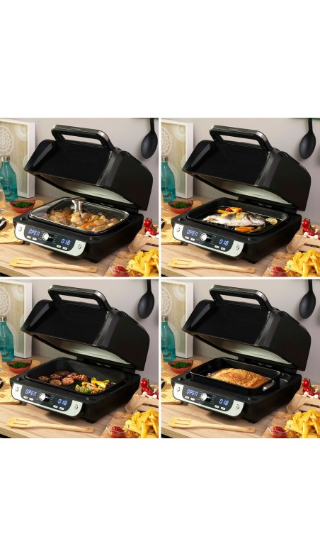 Friteuse à Air avec Gril, Accessoires et Livre de Recettes InnovaGoods Fryinn 12-in-1 6000 Noir Acier 3400 W 6 L