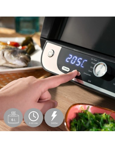 Friteuse à Air avec Gril, Accessoires et Livre de Recettes InnovaGoods Fryinn 12-in-1 6000 Noir Acier 3400 W 6 L