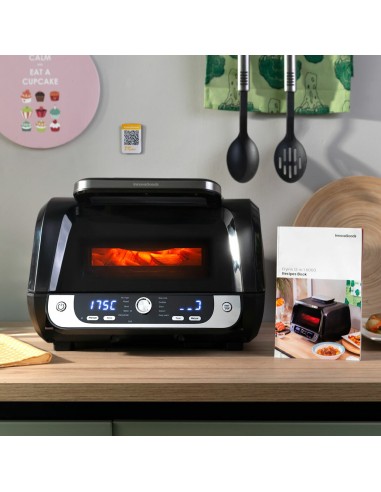 Friteuse à Air avec Gril, Accessoires et Livre de Recettes InnovaGoods Fryinn 12-in-1 6000 Noir Acier 3400 W 6 L
