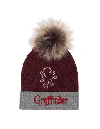 Hoed Harry Potter Gryffindor House Fur Pom Bordeaux