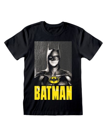 Kurzarm-T-Shirt Batman Keaton Batman Schwarz Unisex