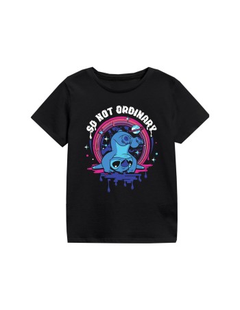 T shirt à manches courtes Enfant Stitch So Not Ordinary Noir