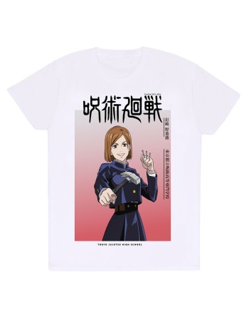 T shirt à manches courtes Jujutsu Kaisen Nobara Ombre Blanc Unisexe