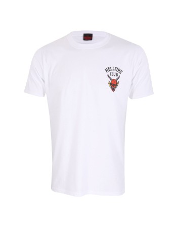 Maglia a Maniche Corte Stranger Things Helfire Club Bianco Unisex