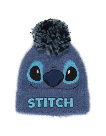 Hoed Stitch Fluffy Pom Beanie