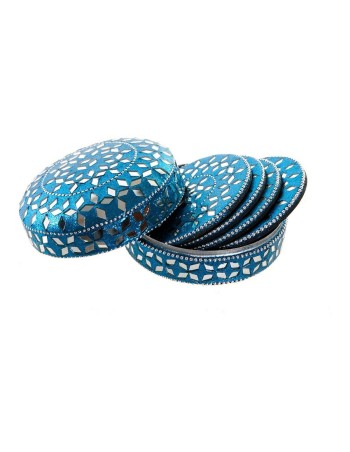 Dessous de verres DKD Home Decor Aluminium Bois MDF (3 pcs) 2