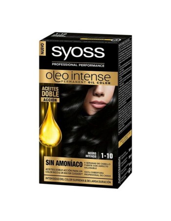 Tintura Permanente Syoss Olio Intense Nero Intenso Nº 1,10 Biondo Platino Nº 1.10-Negro Intenso