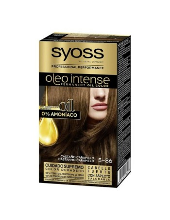 Teinture permanente Syoss Olio Intense Caramel Marron Nº 5,86 Blond Platine Nº 5.86-Castano Caramelo