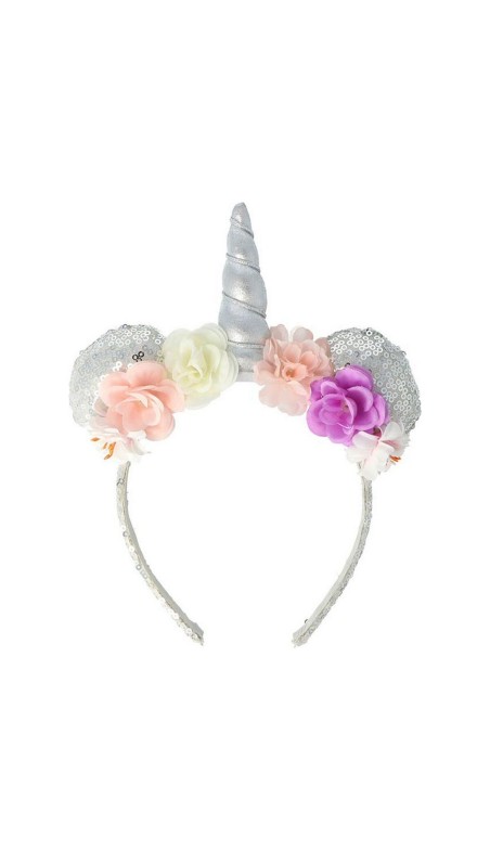 Serre-tête Inca Paillettes Fleurs décoratives Licorne
