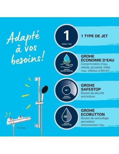 Colonne de douche Grohe Precision Start Chrome Métal