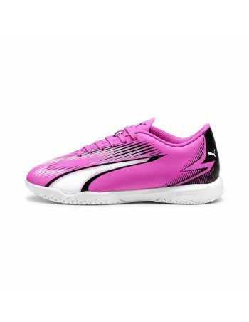 Chuteiras de Futebol de Salão Infantis Puma Ultra Play Branco Rosa-escuro Infantil Unissexo