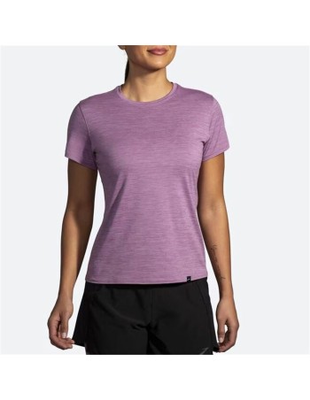 Damen Kurzarm-T-Shirt Brooks Luxe Lila 2