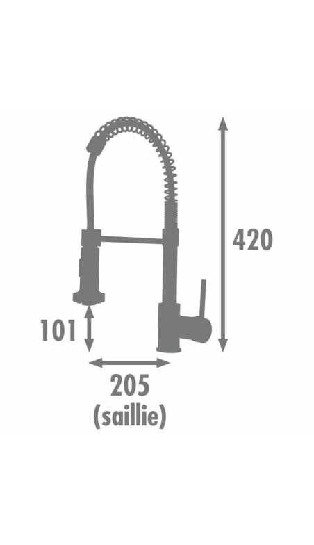Kitchen Tap Rousseau OPUS Grigio Chrome