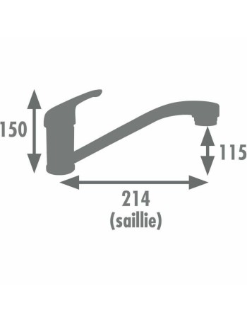 Kitchen Tap Rousseau SUN NF Gris Argenté 2